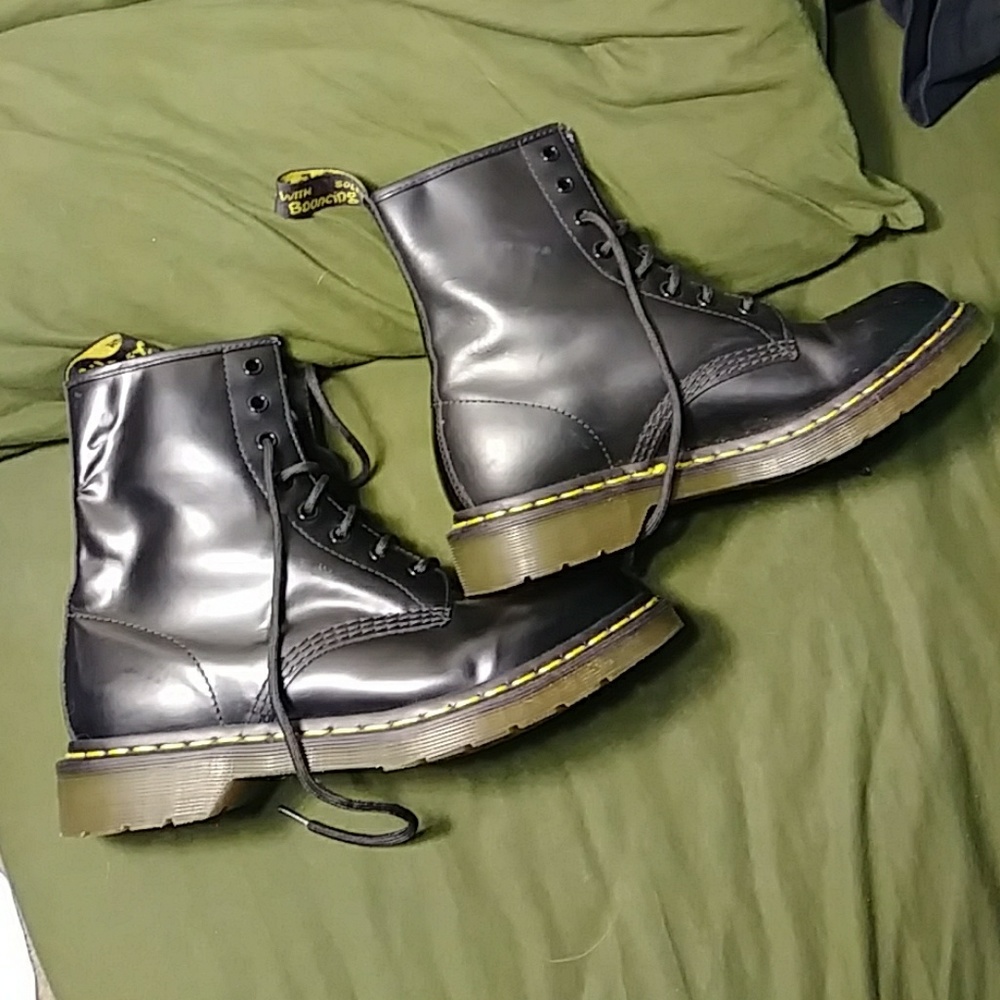 Dr. Martens matte black combat boots